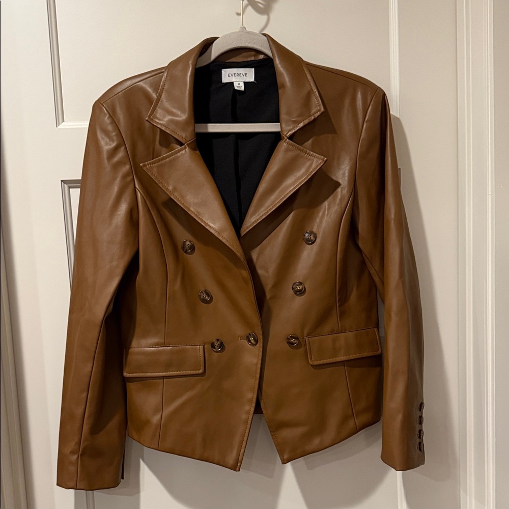 Evereve Tan Double-Breasted Women's Blazer